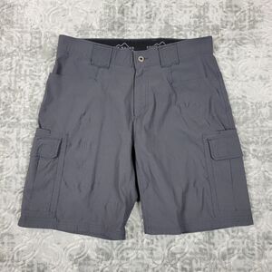 Eddie Bauer Shorts Mens 34 Gray Cargo Hiking Stretch Nylon Outdoor Active